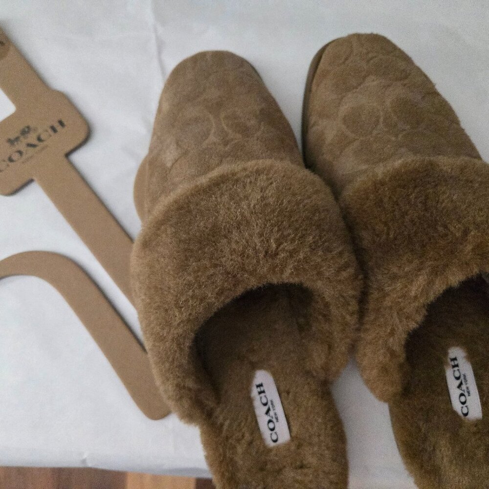 COACH Sherpa Mule Slippers